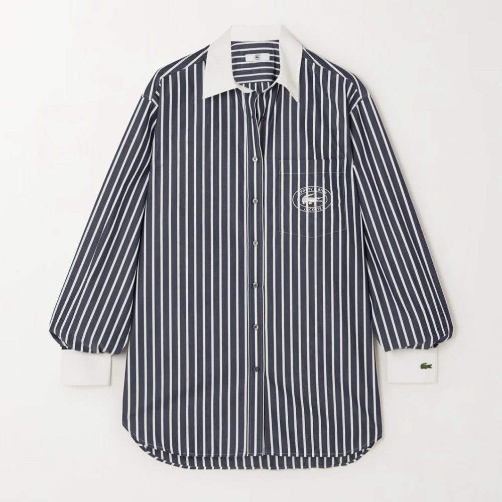 LACOSTE X SPORTY AND RICH STRIPED POPLIN SHIRT
